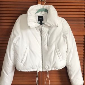 Forever 21 White Puff Jacket